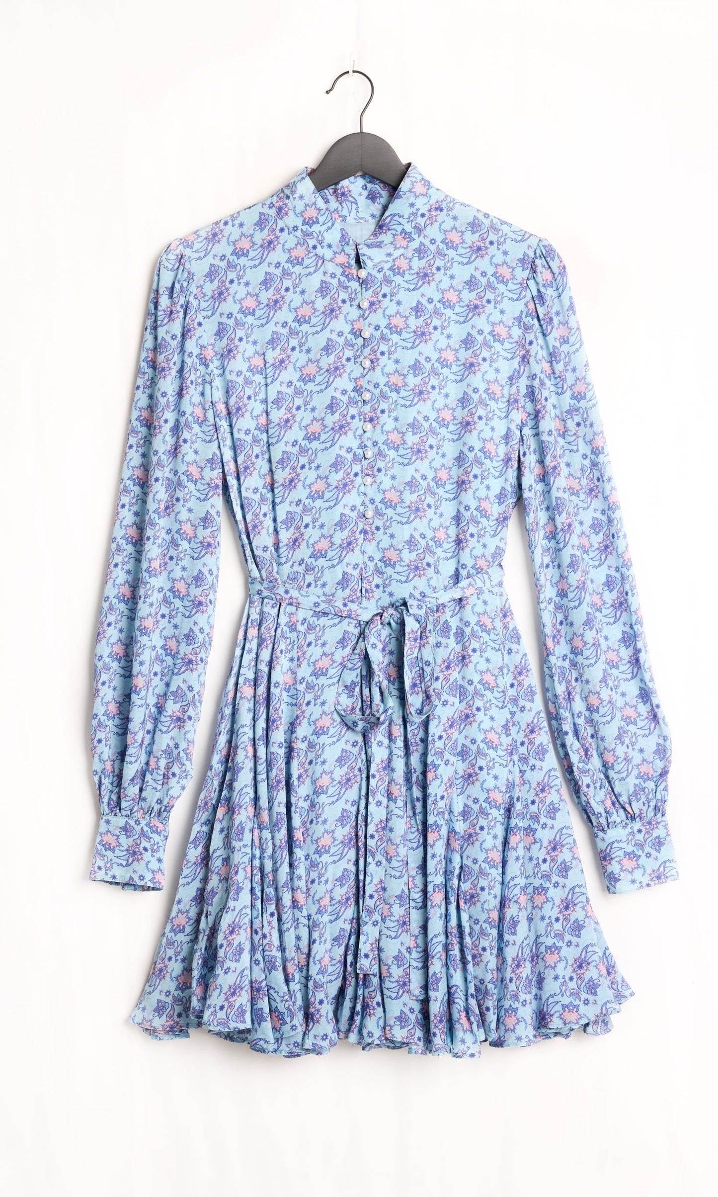 SIENNA SATIN DRESS - Blue