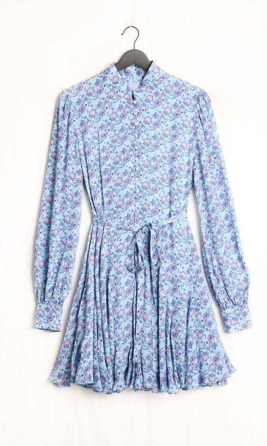 SIENNA SATIN DRESS - Blue