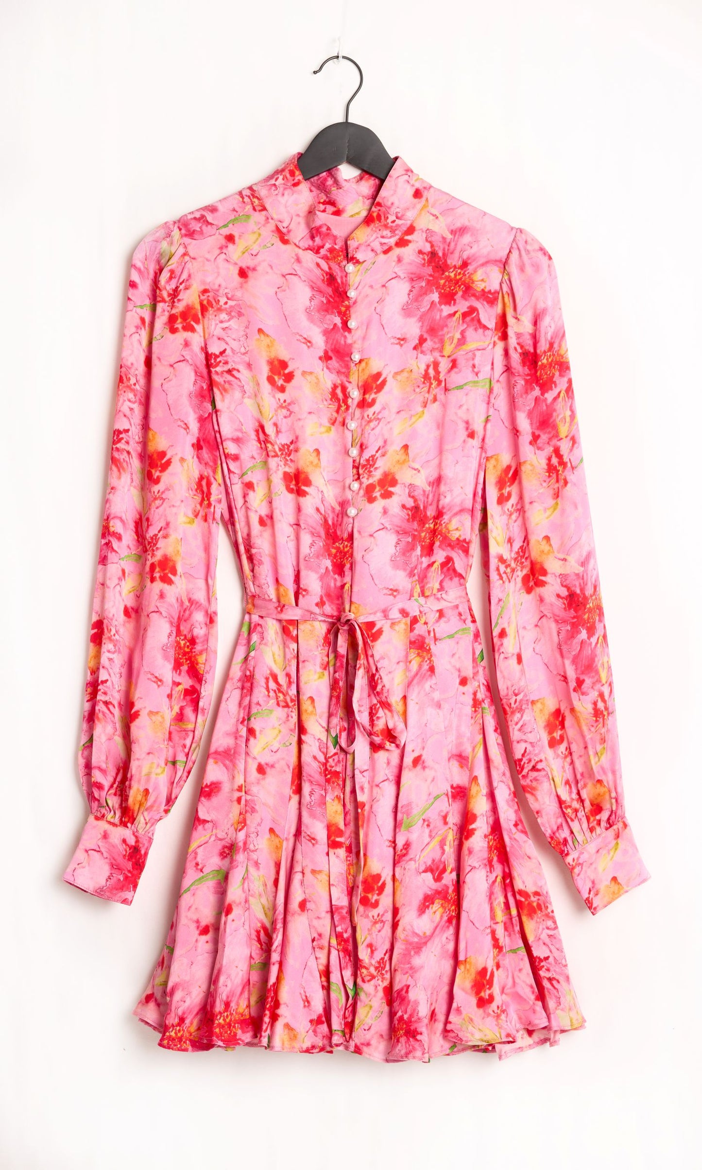 SIENNA SATIN DRESS - Pink