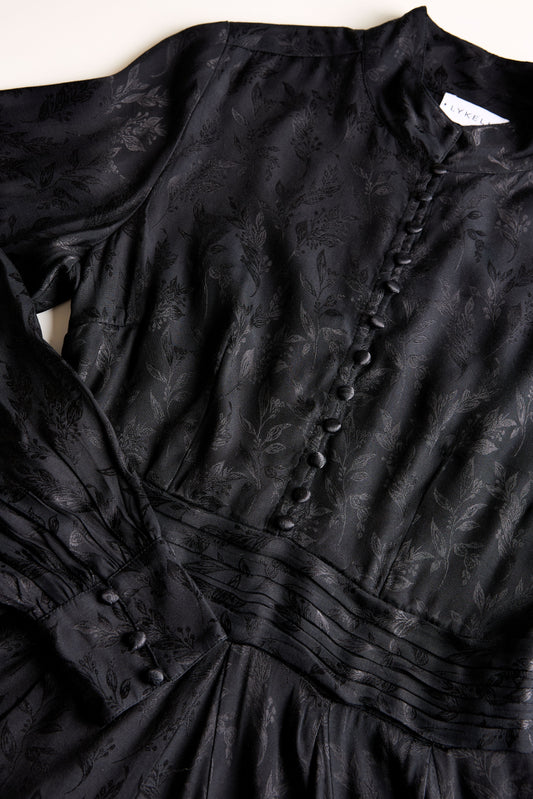 ELI JACQUARD DRESS - Black