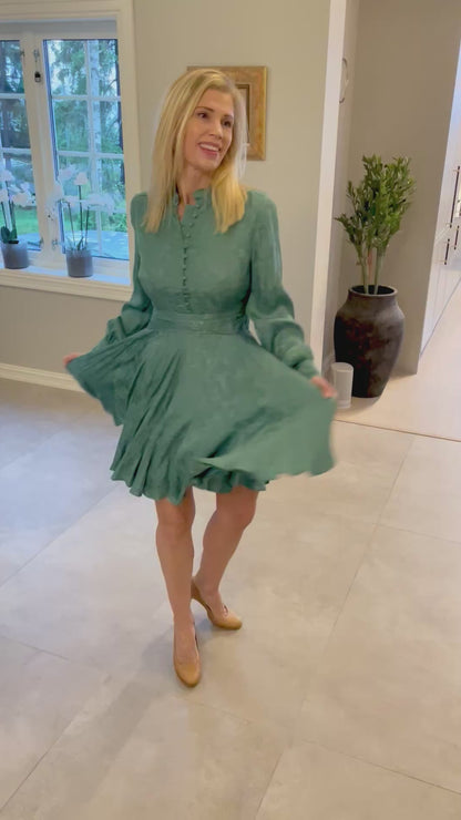 ELI JACQUARD DRESS - Green